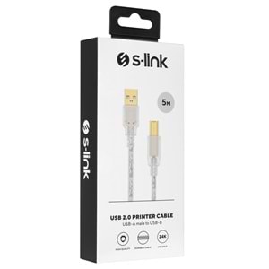 S-link SLX-329 USB 2.0 5 Metre Yazıcı Kablosu