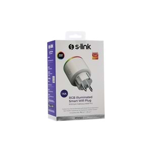 S-Link Swapp SL-03 16A Akım Korumalı Akıllı Priz RGB Işıklı 2.4 G Wifi TUYA Destekli