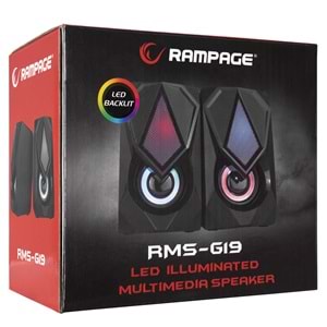 Rampage RMS-G19 2.0 5 Watt Işıklı Siyah Multimedia Speaker(Outlet)