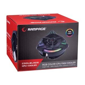Rampage RM-C03 COOLBLADE 130x130x85mm 2100RPM RGB AMD Intel LGA1700/AM5 Uyumlu Hava Soğutmalı CPU Fan