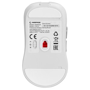 Rampage FURYZ 16000 DPI 1ms 3335 Sensör Kablosuz RGB Gaming Mouse Beyaz