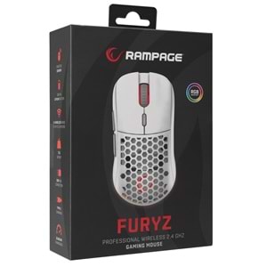Rampage FURYZ 16000 DPI 1ms 3335 Sensör Kablosuz RGB Gaming Mouse Beyaz