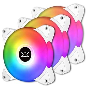 Xigmatek EN46461 GALAXY III ESSENTIAL ARCTIC 3x12cm BX120 ARGB Fan Kontrolcü+Kumanda Beyaz Kasa Fan Kiti