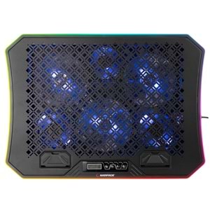 Rampage AD-RC34 METAFOR Siyah 6 Fanlı RGB Işıklı 10-19 Notebook Soğutucu Stand