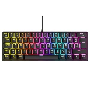 Rampage PLOWER K60 Siyah 12 Işık Modlu Mekanik Bilek Destekli Red Switch Gaming Oyuncu Klavye