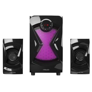 Mikado MD-370BT 2+1 38W Siyah BT/AUX/USB/FM/LED Işıklı Multimedia Speaker Outlet