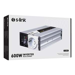 S-link SL-600W 600W DC12V-AC230V İnverter, Çakmaklık Girişini Ev Elektriğine Çevirir