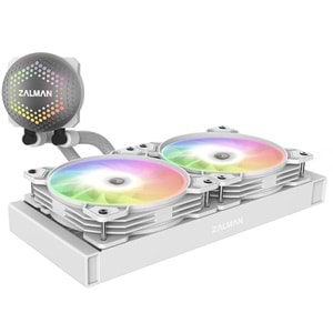 Zalman ALPHA28 Beyaz 83CFM 1600RPM 2*14cm ARGB Fan AMD AM5/Intel LGA1700 280mm Sıvı Soğutmalı CPU Fan