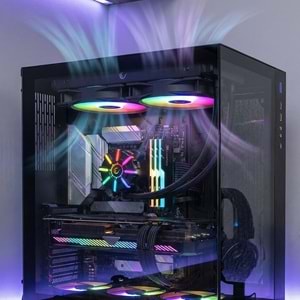Rampage HELIOS C2 Siyah 240mm Rainbow RGB Sıvı İşlemci Soğutucu AM5 LGA1700