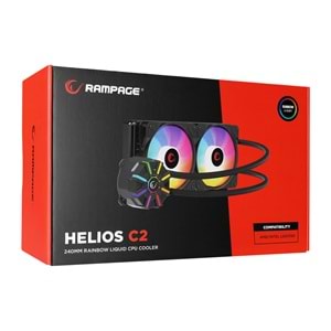 Rampage HELIOS C2 Siyah 240mm Rainbow RGB Sıvı İşlemci Soğutucu AM5 LGA1700