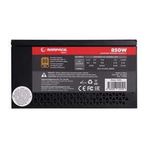 Rampage P850 850W 80+ GOLD APFC 14cm Long Life HDB Fan Siyah PC Power Supply (OUTLET-KUTU HASARLI)