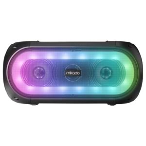 Mikado MD-30KP Rainbow Işıklı Kablosuz Çift Mikrofonlu BT TWS Kolay Taşınabilir Toplantı-Parti Hoparlör Outlet
