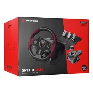 Rampage SPEED W20 PS3 PS4 PC Xbox One Xbox 360 Switch 3 Pedallı El Vitesli Gaming Direksiyon Outlet