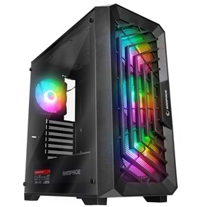 Rampage SPEAR 750W 80+ BRONZE Siyah 4*RGB Auto Fan ATX Mid-T Gaming Oyuncu Kasası