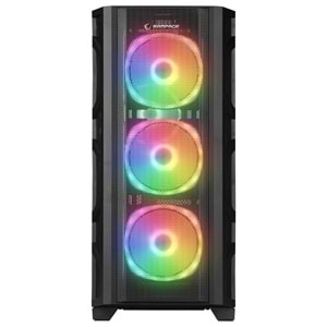 Rampage MASTER Mesh+Temperli Cam Dikey VGA Tutucu 4*ARGB Fan+Hub E-ATX Gaming Oyuncu Kasası