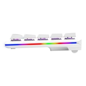 Rampage REBEL Beyaz Low Profile BLUE SWITCH Mekanik Gaming Oyuncu Klavye US Layout Rainbow