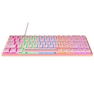 Rampage REBEL Pembe Low Profile BLUE SWITCH Mekanik Gaming Oyuncu Klavye US Layout English Rainbow