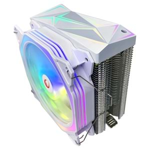 Rampage OCTAGON C50 Beyaz 120mm ARGB 57CFM 1800RPM AM5 LGA1700 CPU Soğutucu