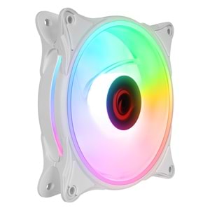 Rampage GLARE F50 38CFM 1200RPM 12cm Rainbow 3P+4P Molex Soketli Beyaz Kasa Fanı