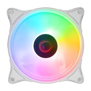 Rampage GLARE F50 38CFM 1200RPM 12cm Rainbow 3P+4P Molex Soketli Beyaz Kasa Fanı