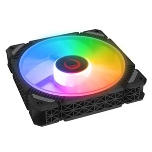Rampage CROSS F20 38CFM 1200RPM 12cm Rainbow 3P+4P Molex Soketli Siyah Kasa Fanı