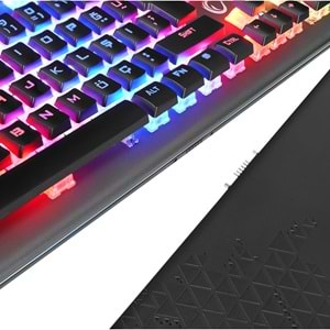 Rampage KB-R101 IMPRESSIVE Gri/Siyah USB RGB Aydınlatmalı İnce Tasarım Red Switch Gaming Oyuncu Klavyesi Outlet