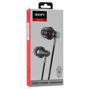 Snopy SN-BT22 Type C Telefon Uyumlu Siyah Mikrofonlu Kulaklık