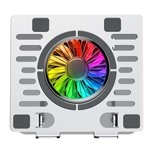 Addison AD-RC35 360 Derece Dönebilen Fanlı RGB Işıklı Ayarlanabilir Metal Laptop Soğutucu Stand