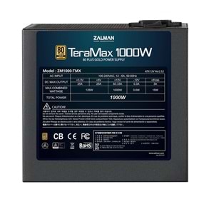 Zalman ZM1000-TMX2 TeraMax2 1000W 80+ Gold ATX3.0 ve PCIe Gen.5 Uyumlu Full-Modüler Power Supply