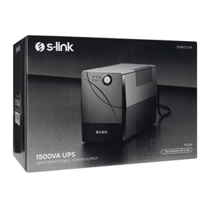 S-link FORCE U15 1500VA 900W Line-Interactive Kesintisiz Güç Kaynağı UPS Siyah Outlet