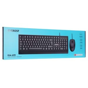 Everest KM-619 Siyah USB Q Klavye Mouse Seti