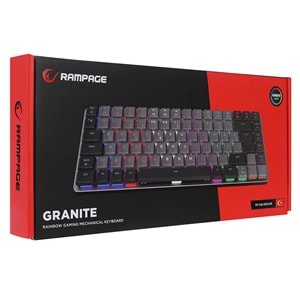 Rampage GRANITE Siyah/Gri Low Profile RED SWITCH Q Rainbow Mekanik Gaming Oyuncu Klavye Outlet