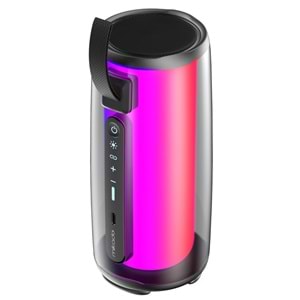Mikado MD-17BT Capella Siyah 10W 1 RGB Mikrofonlu Transparan/Bt/TF Kart/Aux/Usb TWS 1800 mAh Bataryalı Speaker