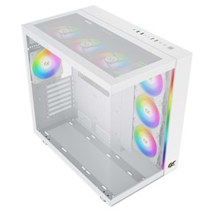 Xigmatek EN41914 AQUA ULTRA AIR ARCTIC Beyaz TYPE-C+2 Yön Temperli Cam 7x12cm ARGB+ ARGB Şeritli E-ATX Gaming Oyuncu Kasası