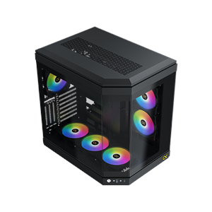 Xigmatek EN41938 CUBI Siyah E-ATX 6x120mm ARGB Type-C 3 Yön Temperli Cam Gaming Kasa