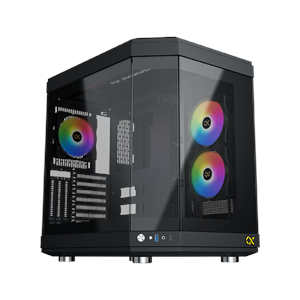 Xigmatek EN41938 CUBI Siyah E-ATX 6x120mm ARGB Type-C 3 Yön Temperli Cam Gaming Kasa