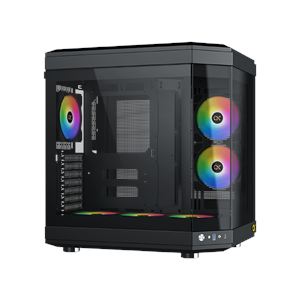 Xigmatek EN41938 CUBI Siyah E-ATX 6x120mm ARGB Type-C 3 Yön Temperli Cam Gaming Kasa