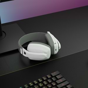 Rampage BLITZ Beyaz/Gri Wireless 2.4G Bluetooth Mikrofonlu Kablosuz Oyuncu Kulaklığı
