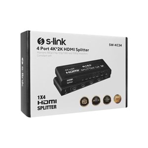 S-link SW-KC34 4 Port 4K*2K HDMI Splitter, 4Port HDMI Splitter