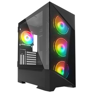 Rampage INSPIRER Mesh 650W 80+ Siyah 4x12cm ARGB Infinity Fan Temperli Camlı Gaming Kasa