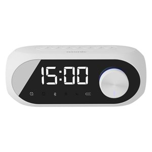 Asonic AS-W6 1200mAh 5W Beyaz Bluetooth /Aux/Derece/USB/Saat Alarmlı Bluetooth Hoparlör