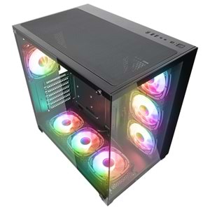 Rampage ARCTURUS Temperli Camlı 750W 80 Plus Bronze Siyah 7*12cm RGB Fan ATX Mid-T Gaming Oyuncu Kasası