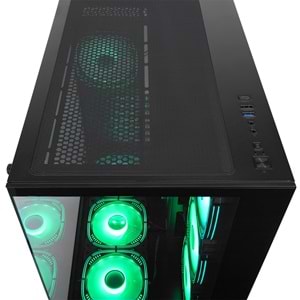 Rampage ARCTURUS Temperli Camlı 750W 80 Plus Bronze Siyah 7*12cm RGB Fan ATX Mid-T Gaming Oyuncu Kasası