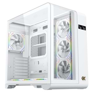 Xigmatek EN44281 PANO S ARCTIC Beyaz 3 Taraf Temperli Cam 7x120mm ARGB Fan Type-C USB 3.0 E-ATX Gaming Kasa OUTLET