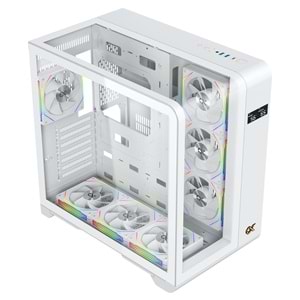 Xigmatek EN44281 PANO S ARCTIC Beyaz 3 Taraf Temperli Cam 7x120mm ARGB Fan Type-C USB 3.0 E-ATX Gaming Kasa OUTLET