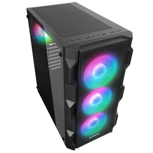 Rampage WOON Mesh 650W 80+ BRONZE 4*12cm ARGB Fan Temper Camlı Mid-T Siyah Oyuncu Kasası