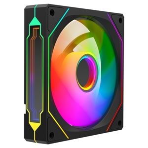 Rampage 7C-120S 120*120*25mm Double Ring Aynalı ARGB Siyah Kasa Fanı