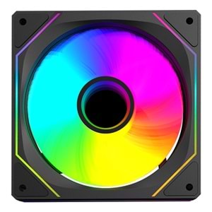 Rampage 7C-120S 120*120*25mm Double Ring Aynalı ARGB Siyah Kasa Fanı