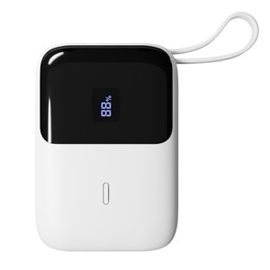 S-link P109M 10000mAh PD20W+QC18W+HSC22.5W Beyaz LCD Taşınabilir Pil Şarj Cihazı Powerbank