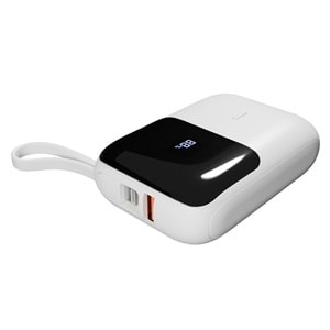 S-link P109M 10000mAh PD20W+QC18W+HSC22.5W Beyaz LCD Taşınabilir Pil Şarj Cihazı Powerbank